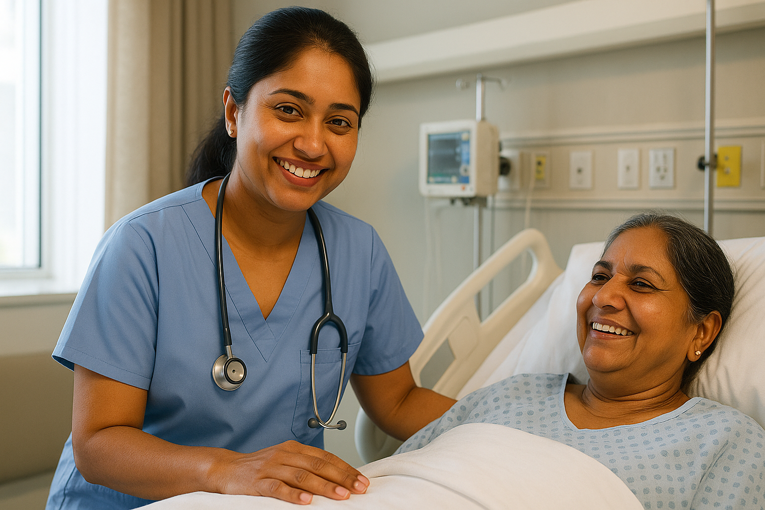 Healthcare staff with patient - Talent Bridge